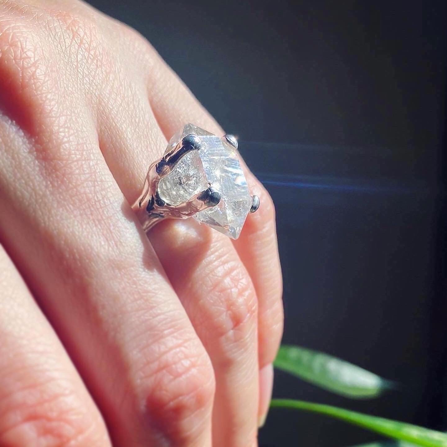 Herkimer quartz ring