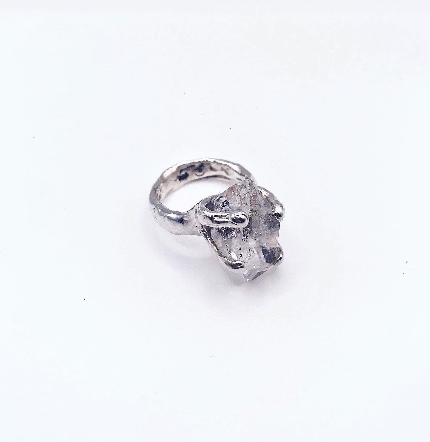 Herkimer quartz ring