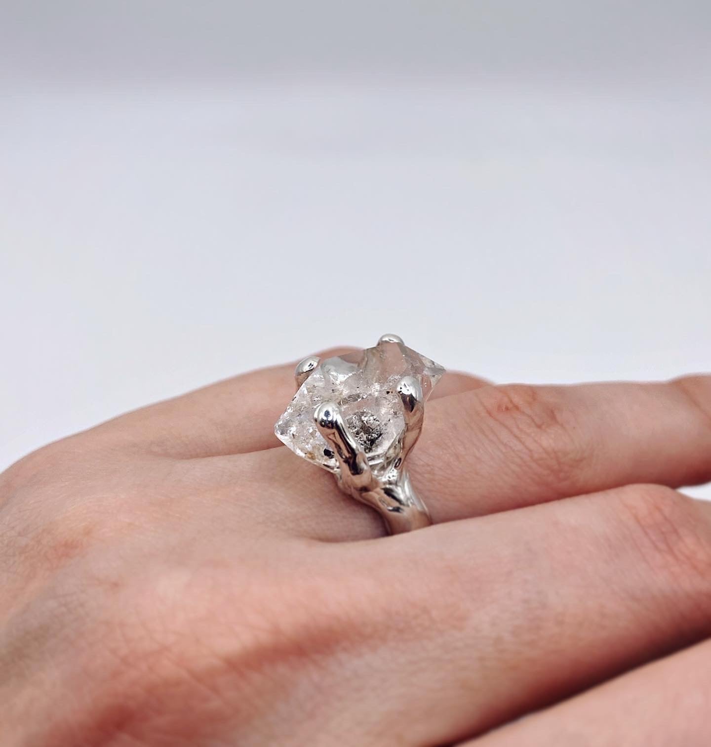 Herkimer quartz ring