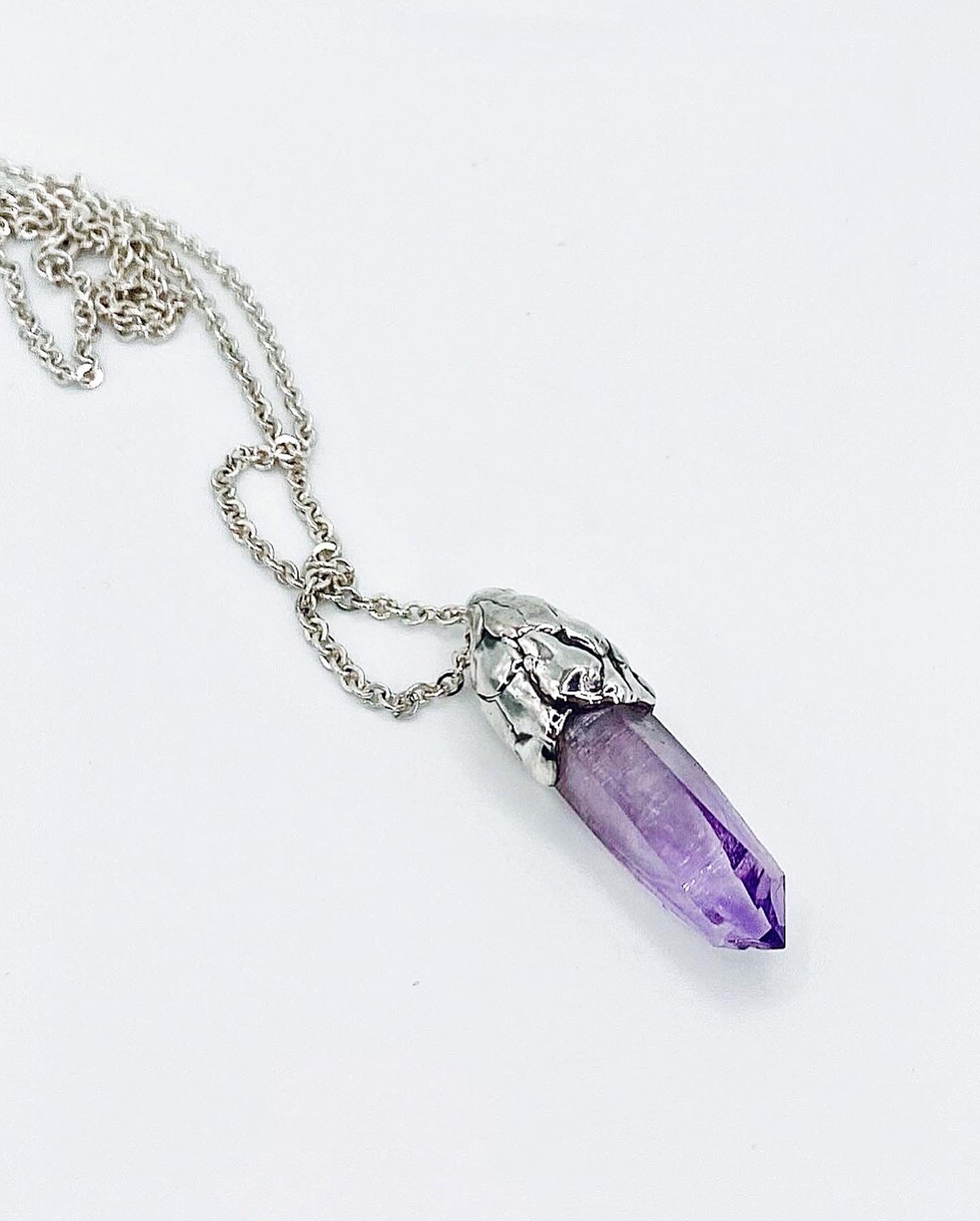 Amethyst crystal amulet